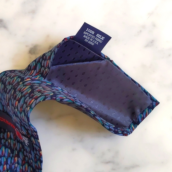 NWOT. Micro Graphics 100% Silk Tie with Multicolor Design Patterns. - Picture 5 of 5